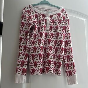 Pink Monkey Print Long Sleeve Roller Rabbit kids top